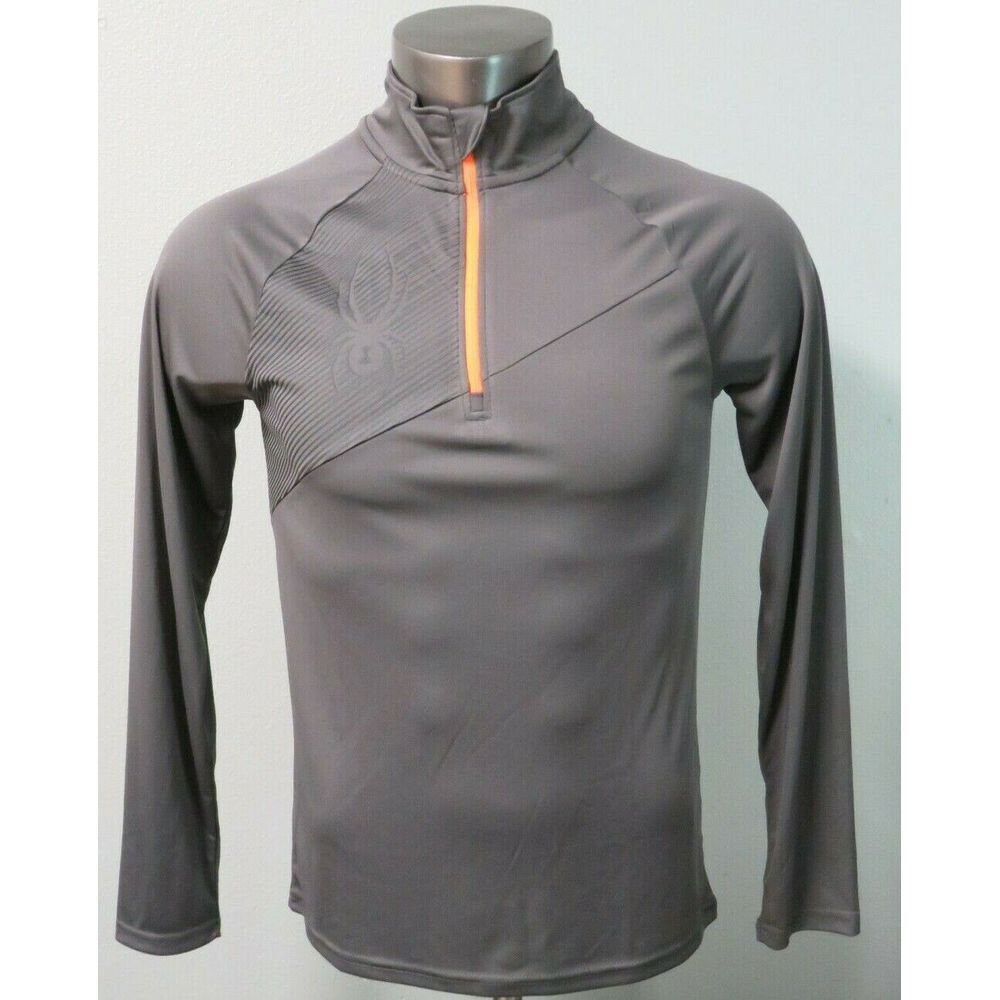 Womens SPYDER Pullover‎ Long Sleeve Athletic Sweater 1/4 Zip Gray Size Small S